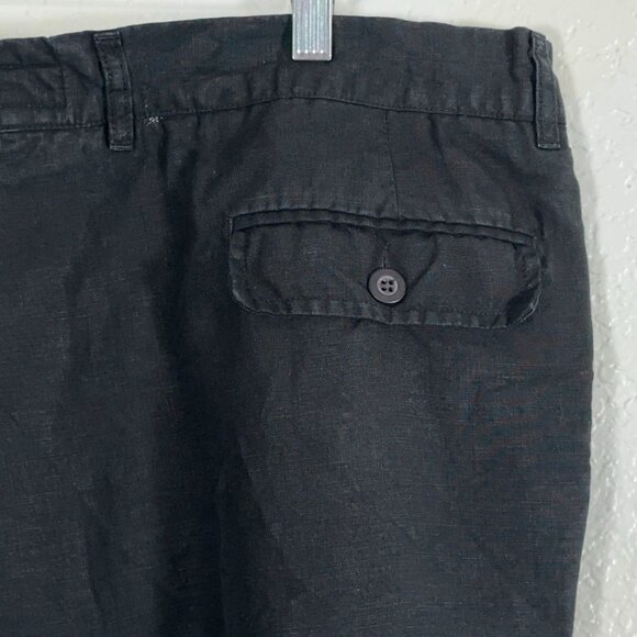 Sulka 100% Linen Pleated Shorts in Black Men's Size 38(tag size 40) - Picture 6 of 11